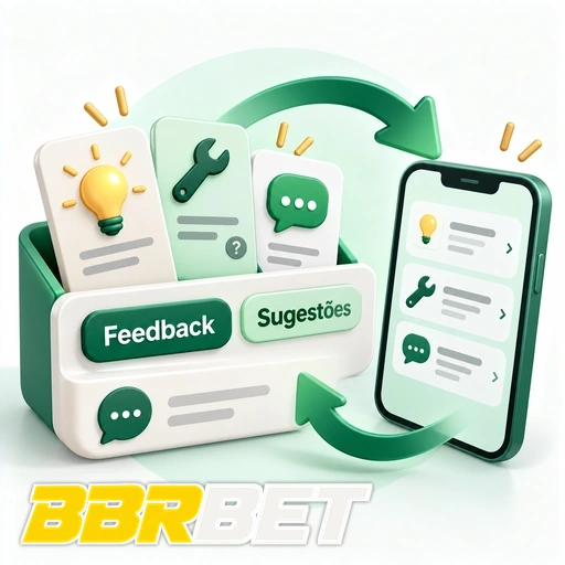 BBRBET — ilustração de central de feedback com sugestões e ícones de mensagens