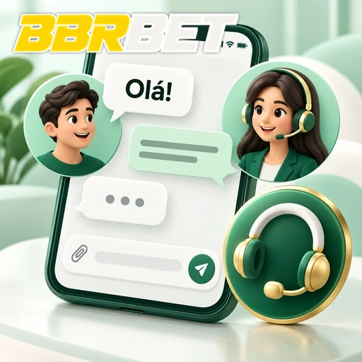 BBRBET — ilustração de conversa de suporte no celular com atendente e headset
