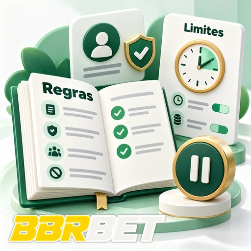 BBRBET — ilustração de regras de uso com lista, limites de tempo e símbolo de pausa